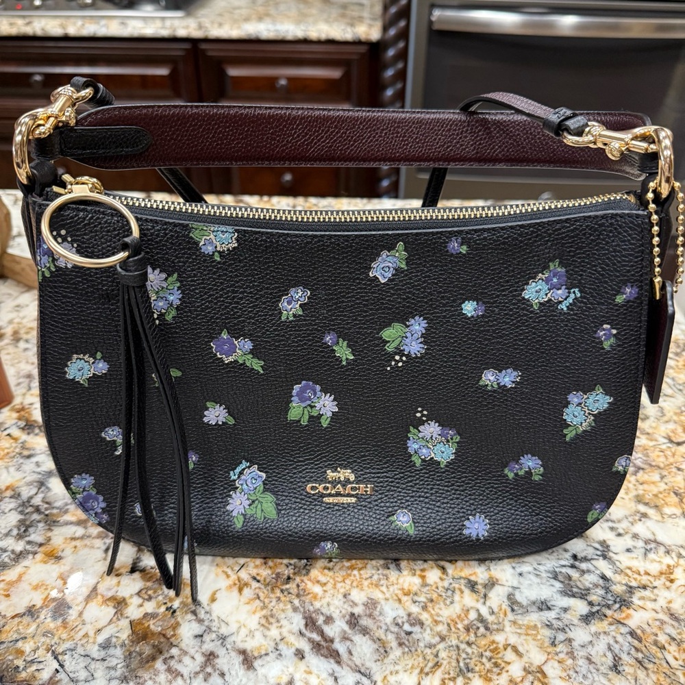 Coach Black Floral Shoulder and Crossbody Bag
